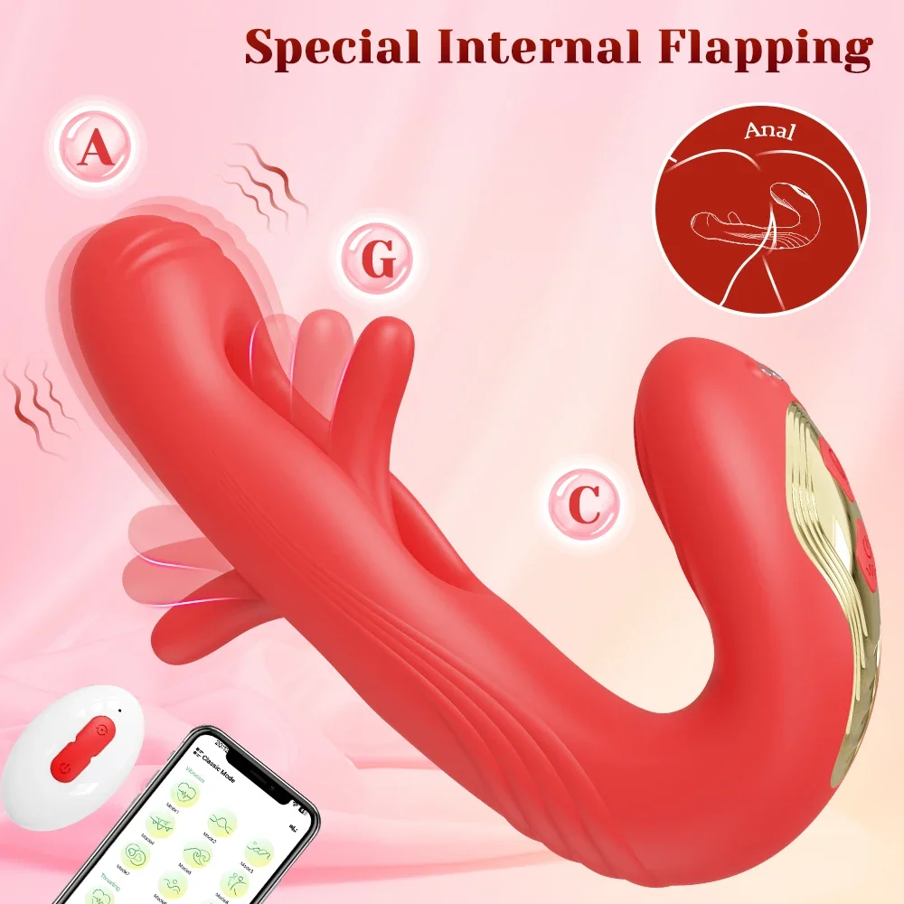 3 in 1 Tapping Flapping G-spot Vibrator for Women Clitoris Stimulator Nipple Blowjob Licking Tongue Sex Toys Female Masturbation