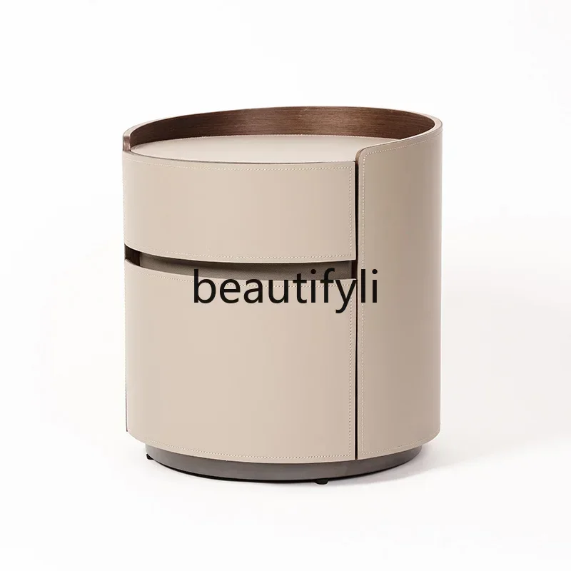 

CC Round bedside table Bedroom high-end storage Bedside table