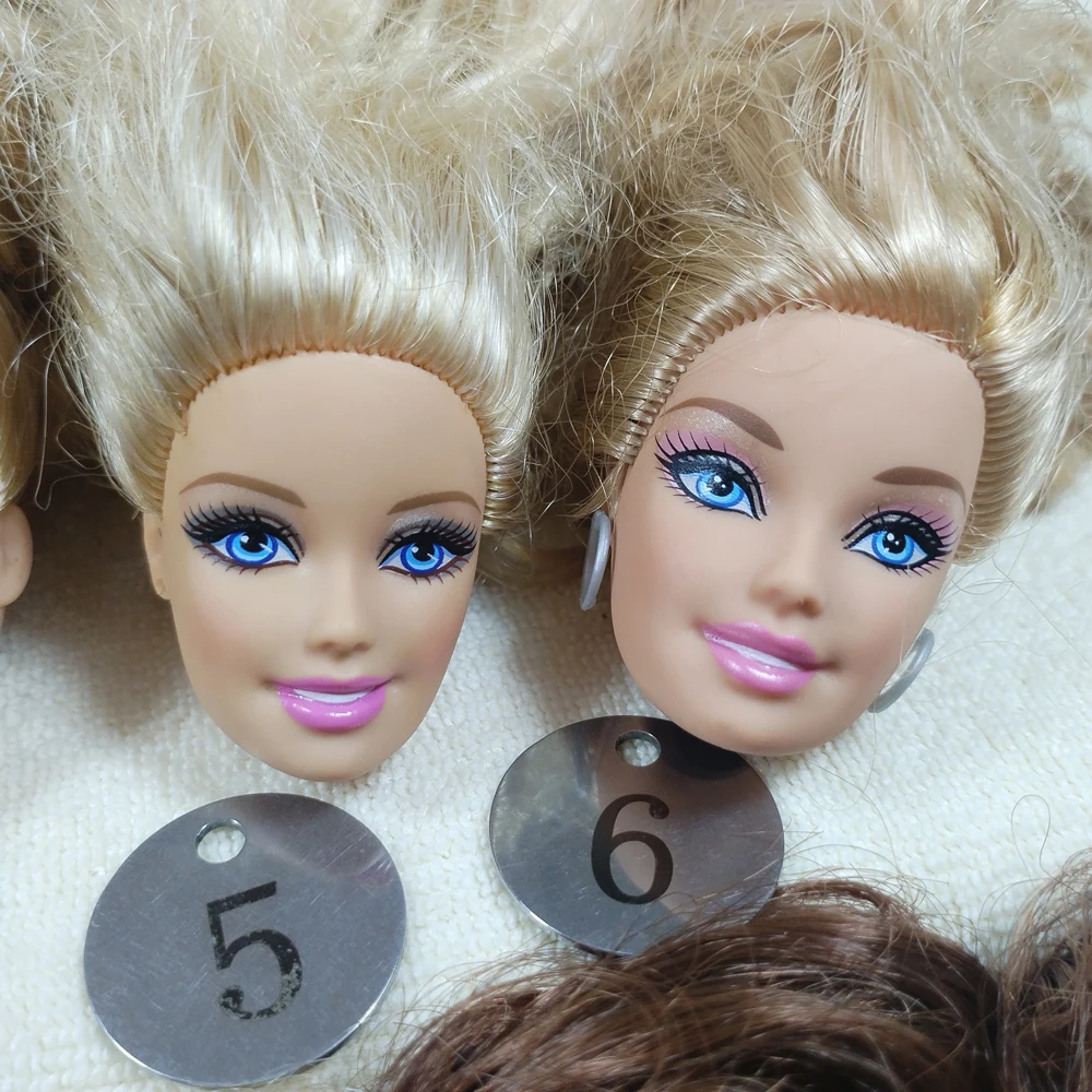 B5-11 Originele Buitenlandse Handel Europa Smile Blauwe Ogen Schoonheid 1/6 Ooak Nude Pop Hoofd Verward Gouden Haar Voor Diy 90% Nieuw B