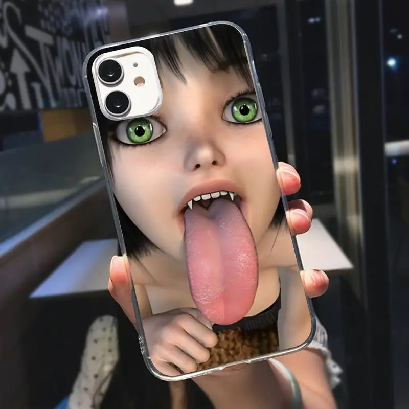 Clmj Cool Girl Punk Y2K Phone Case Transparent For IPhone 13pro 13 12 11 Pro Max Mini XS X XR SE2020 6 6S 8 7 Plus Cover