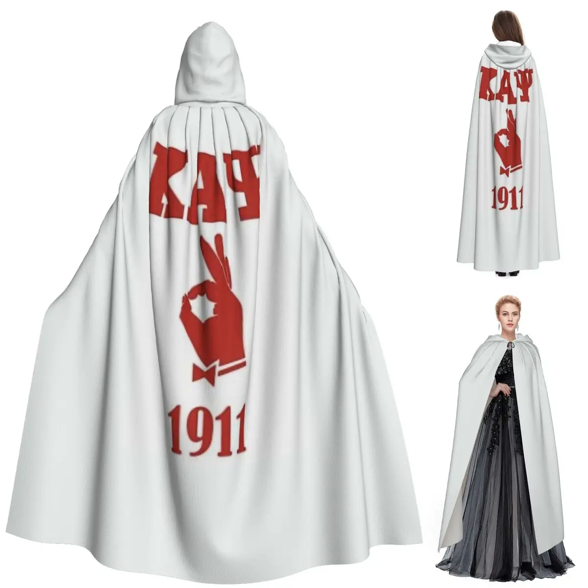 Kappa KAP Alpha Psi Langer Kapuzenumhang Hexe Mittelalter Kostüm Cosplay Umhang HalloweenVampir Erwachsene Unisex