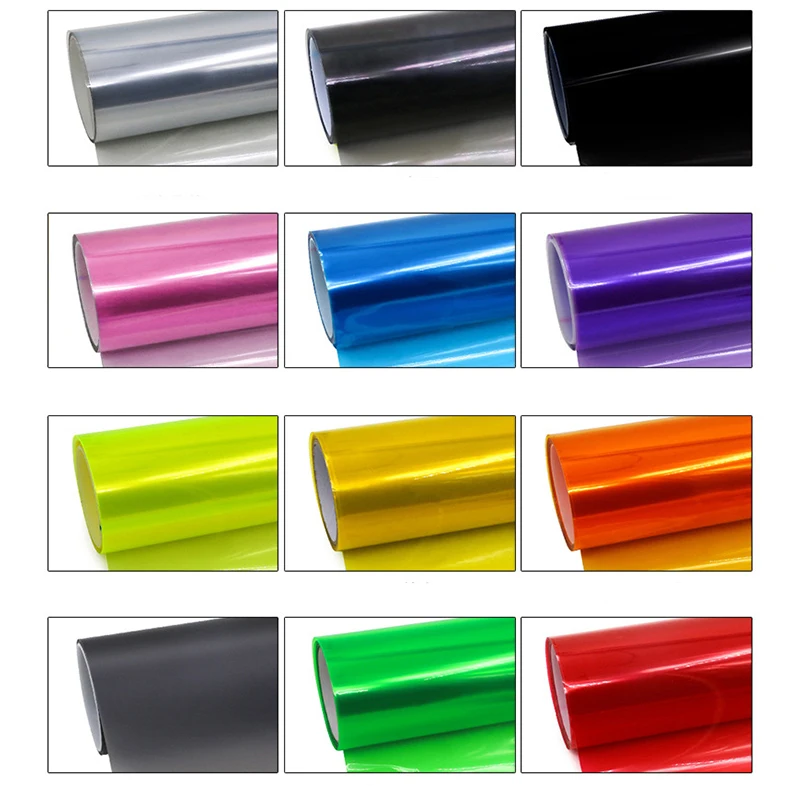 30cm Tint Film Lens Vinyl Wrap Sticker Smoke Dark Black Blue Red Transparent For Car Auto Headlight Taillight Fog Light 12\