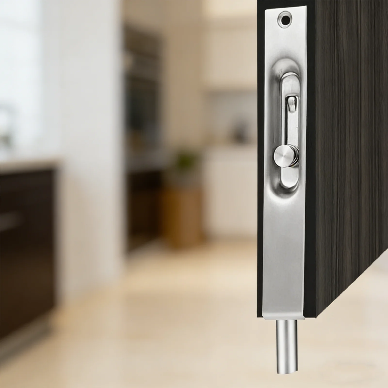 Hidden Flush Bolt Lock for Doors,Stainless Steel Concealed Security Lock,Invisible Design for French Doors,Bedroom & Entry Doors