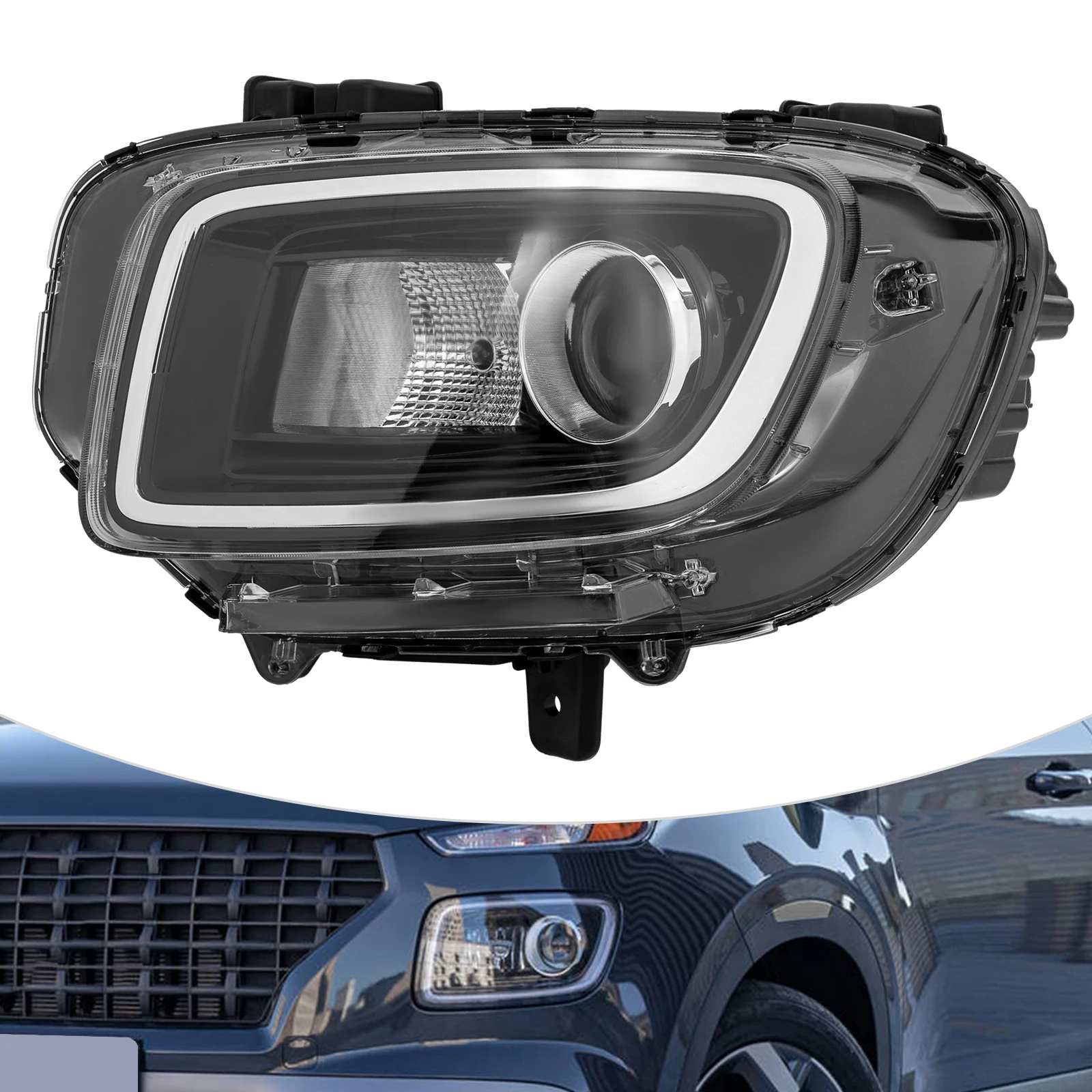 

Left Side Car Headlight, Halogen Headlamp Assembly LH, Fit for 2020-2023 Hyundai Venue, Driver Side Headlight, Car Accessories