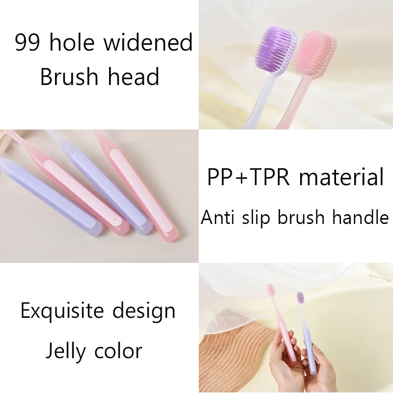 Dense Plant Soft Bristled Couple's Toothbrush Household Wide Adults Oral Care Cleaning Brush Travel Set Can Clean Tongue Coating