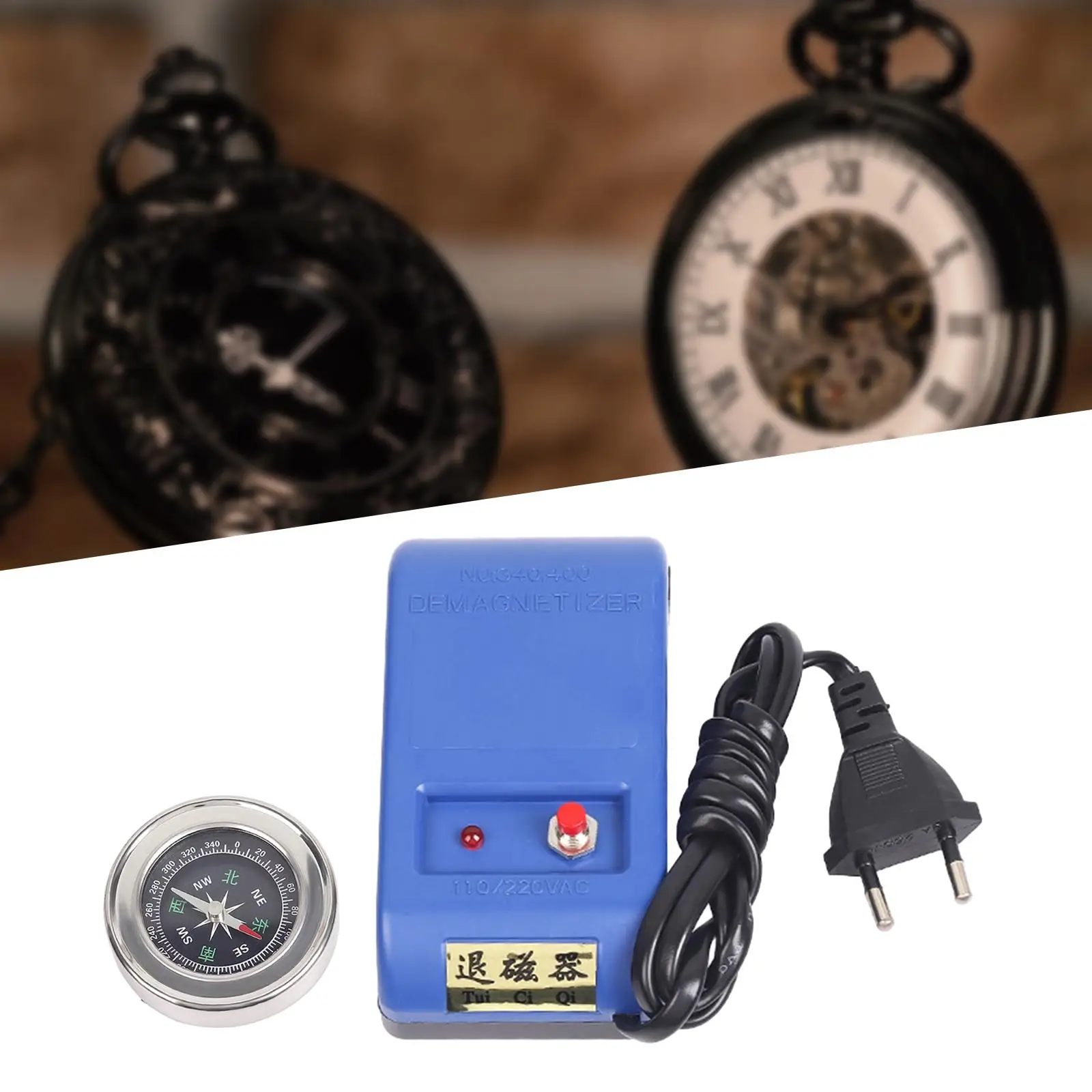Watch Demagnetizer Watch Repair Screwdriver Tweezers EU Plug