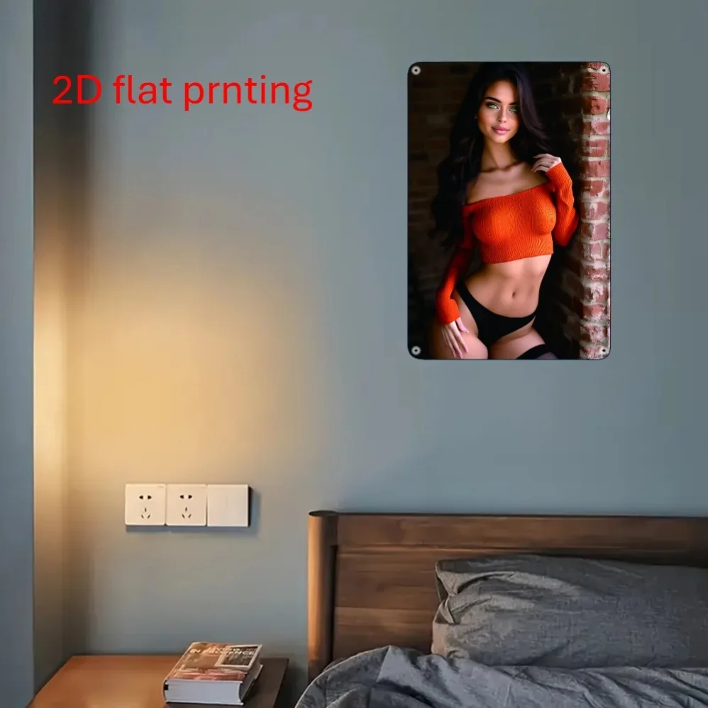 لافتة فنية جدارية معدنية عتيقة مقاس 8 × 12 بوصة - ديكور ريترو مطبوع مسطح ثنائي الأبعاد للمنزل والمقهى والمرآب في الهواء الطلق وحفلات الشاطئ والذكرى السنوية