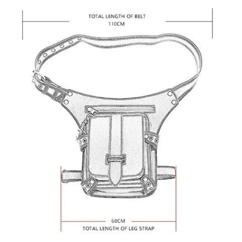 Motorcycle Retro Fanny Pack Men Women Outdoor Shoulder Locomotive Messenger Riding Mobile Phone Hanging Bag Personality Simple