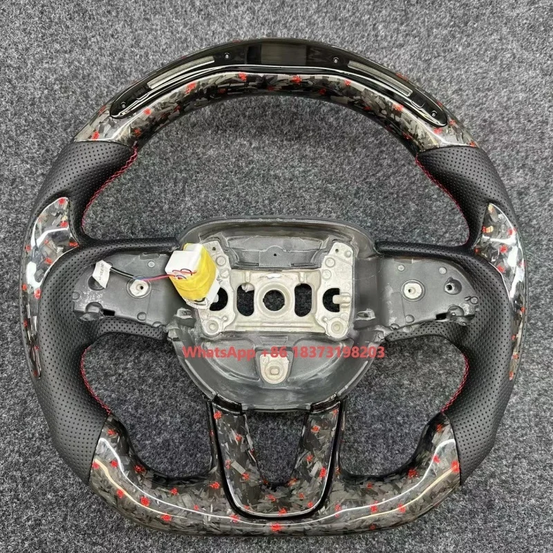 

Custom Steering Wheel Car Accessories High-quality Carbon Fiber LED Sport Car Steering Wheel for Dodge Charger Challenger SRT