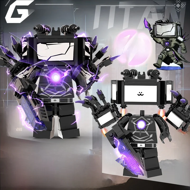 blocos-de-montar-articulados-titan-tv-character-versao-desgastada-homem-monitor-vs-homem-toilet-man