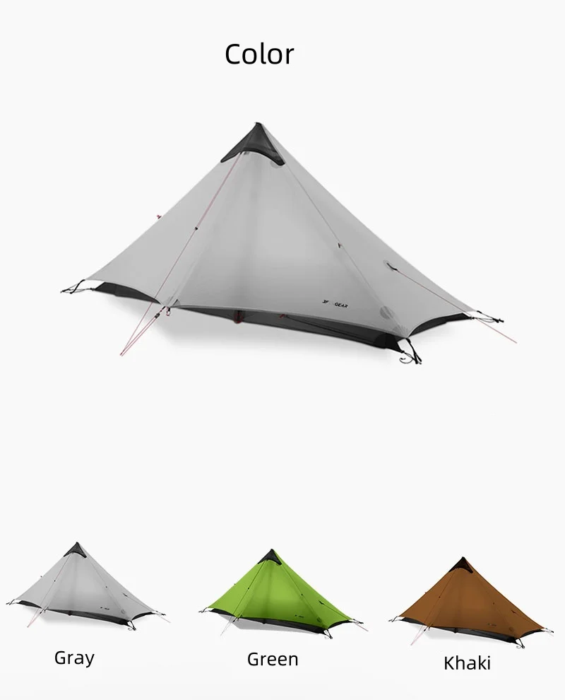 3F UL Gear 2026 Lanshan 1P Zelt Outdoor Camping 15D SilNylon Zelt Ultraleicht 760g Wasserdichtes Stangenloses Zelt für Trekking und Backpacking – Detail 5