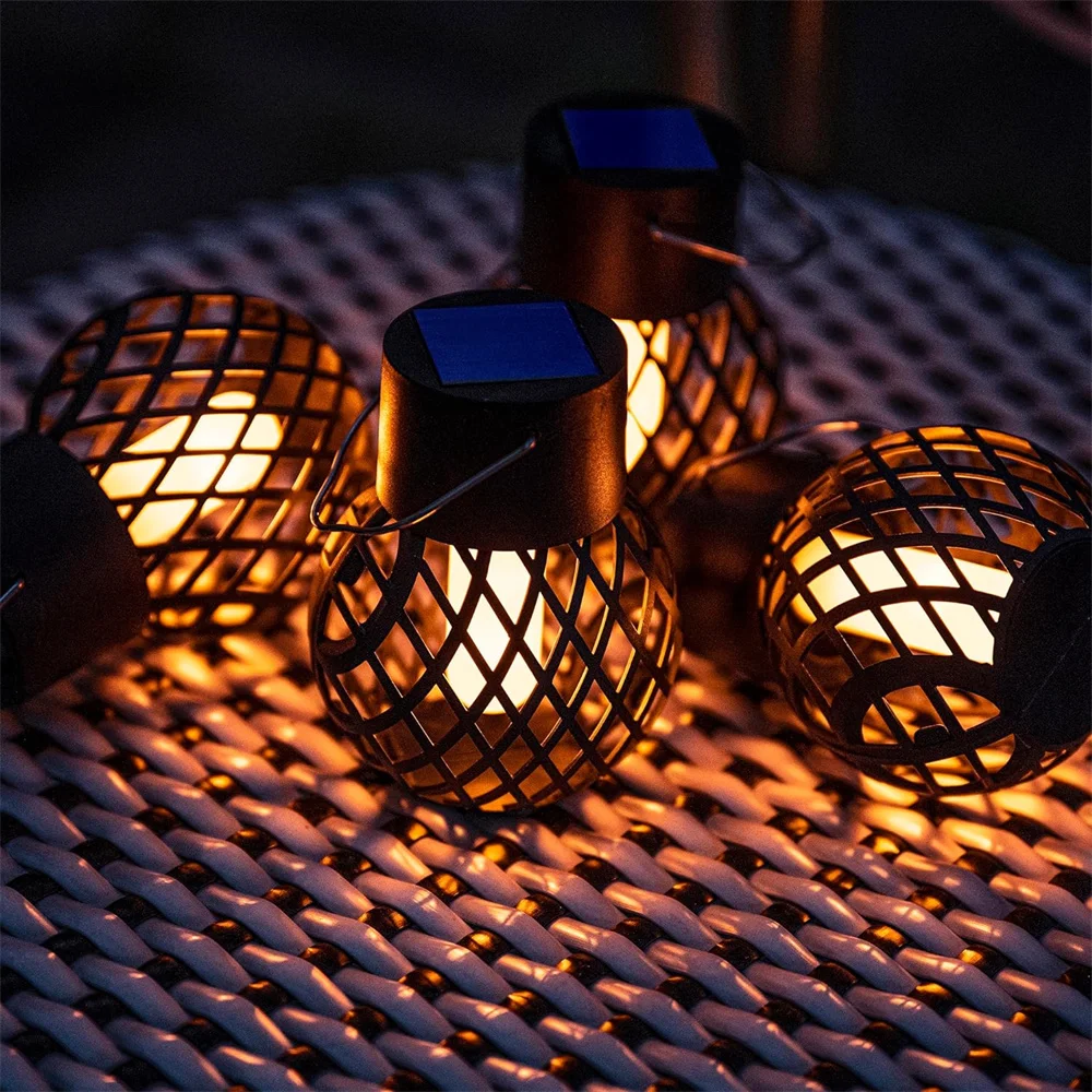 Halloween outdoor solar lights, flame hanging ball lights, home garden decoration lights, hanging flame lights