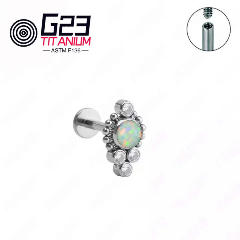 ASTM F136 Titanium Nose Internal Threaded Lip Studs Cartialge Earrings Piercing Jewelry For Women and Men