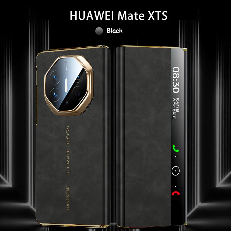 

Luxury Sheepskin Leather Case For Huawei Mate XTs Smart View Free-flip Cover For Huawei Ultimate XT 5G