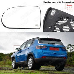 1 Pc Left Side Mirror Glass For Jeep Compass 2017 2018 2019 2020 2021 Heated Rear View Mirrors Car Accessory