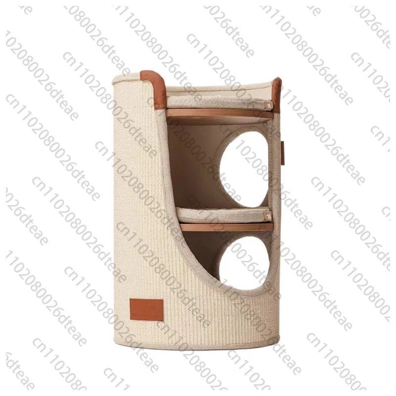 Space Saving Vertical Cat Tree Double Layer Sisal Scratching Post Four Season Universal Cat Bed For Large Cats Maine Coon