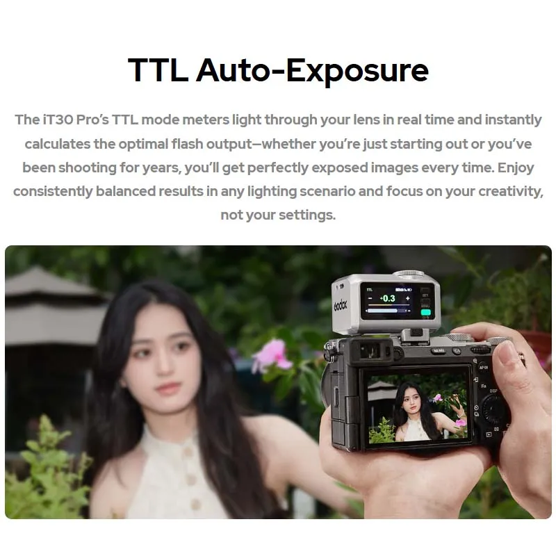 Godox iT30Pro Iflash Мини-вспышка для камеры Безеркальная внешняя верхняя лампа для горячего башмака Ttl Автоматическое измерение Высокоскоростная синхронизация