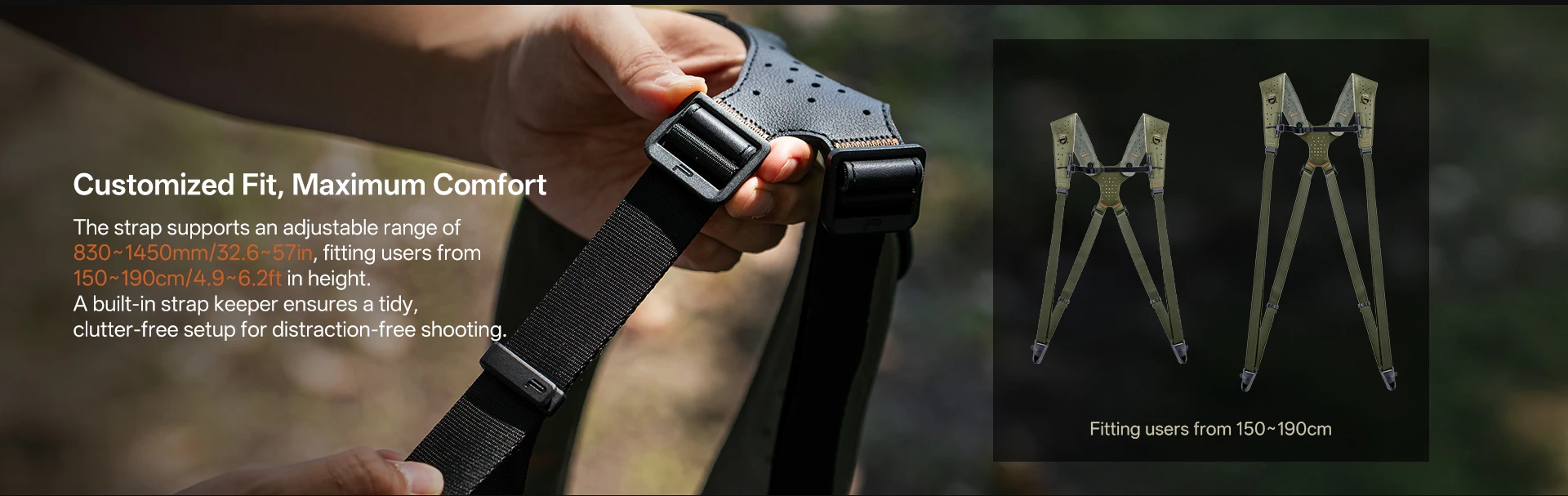 PGYTECH Kameragurt Master, Leder-Doppel-Schultergurt für 3 Kameras, verstellbarer Kameragurt für professionelle Fotografie – Detail 26