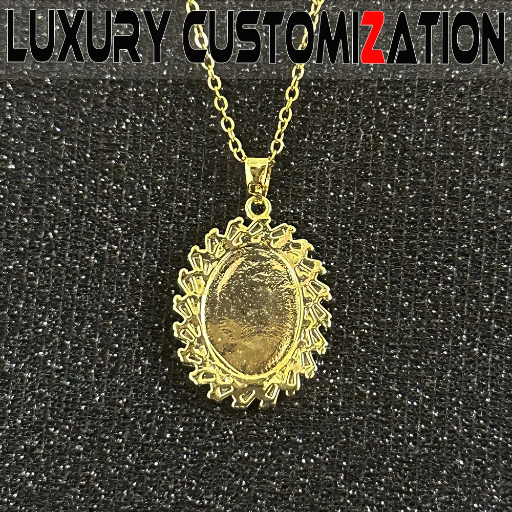 New fashionable women's necklace, diamond inlaid Virgin pendant, 18K gold-plated, suitable for daily decoration, holiday gift