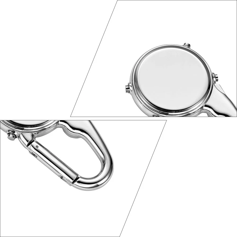 

Mini Carabiner Watch Stainless Steel Glass Display Time Date Alarm Compass Outdoor Waterproof Shockproof Night Visibility Long