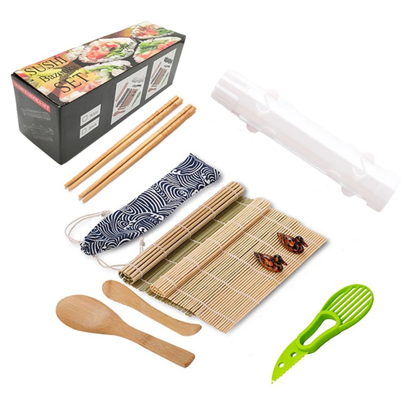 

1Set Sushi Maker Set Vegetable Meat Rolling Bamboo Mat Eco-Friendly DIY Kitchen Tool Accessories