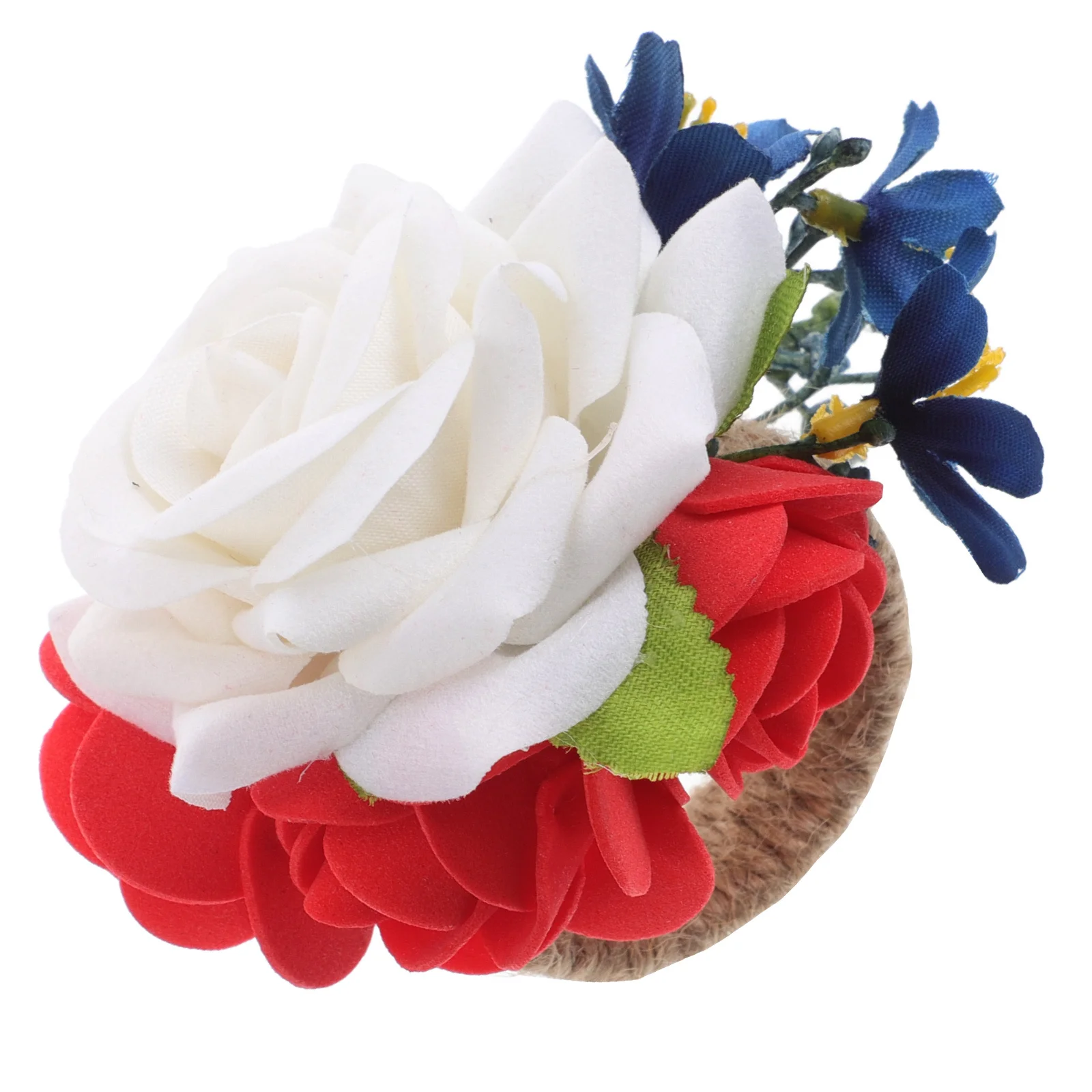

Independence Day Napkin Ring Faux Flower Rustic Chic Table Setting Decor for Parties Weddings Breakfast in Bed Gift Idea