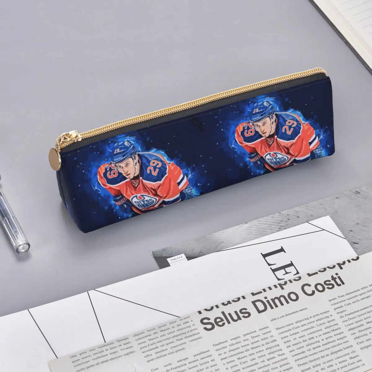 كونور ماك ديفيد 97 لمحبي إدمونتون أويلرز مقلمة حامل قلم لوازم مكتبية تخزين كبير صندوق القلم حقيبة أقلام رصاص ل