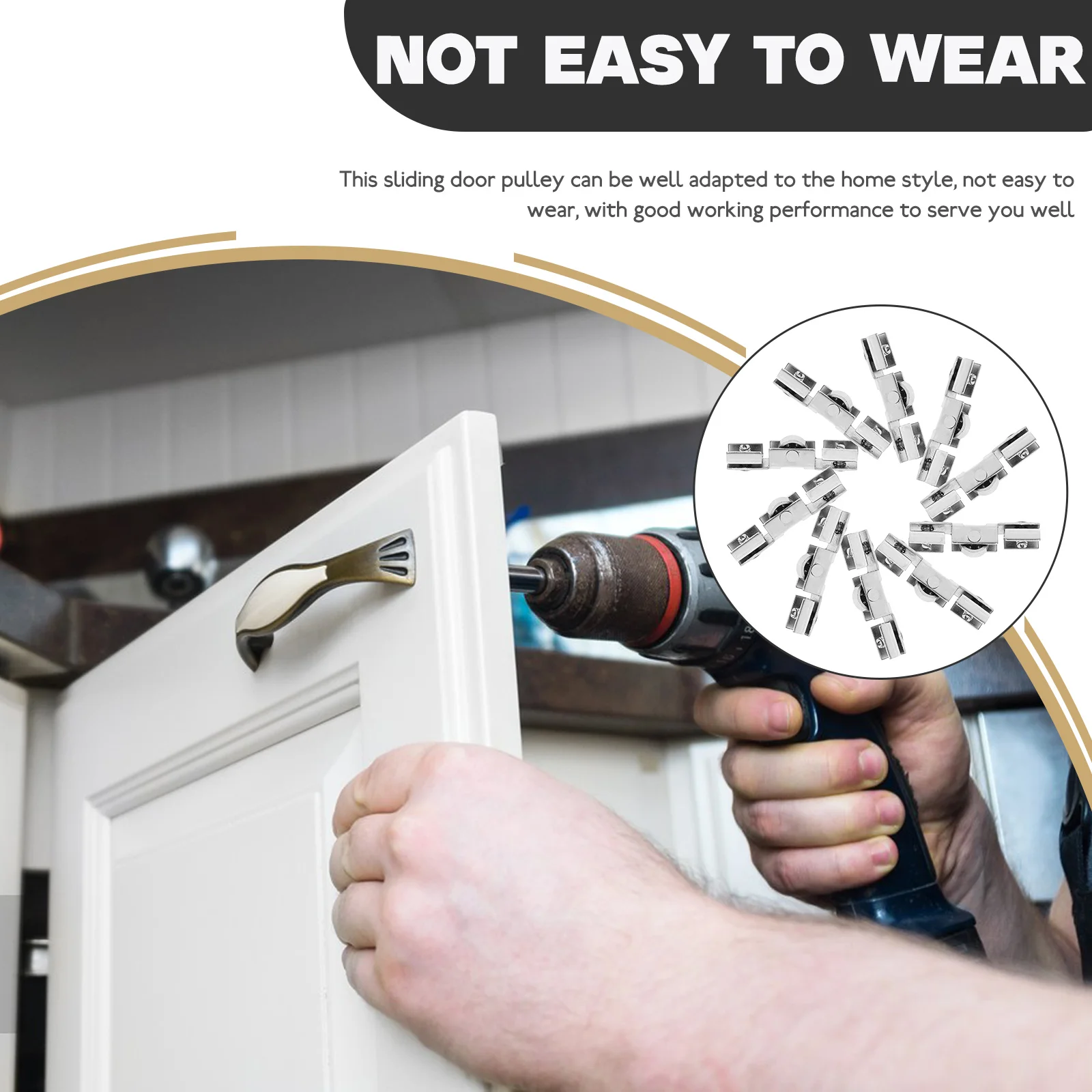 

8 шт. роликов для раздвижных дверей, гладкие колесики, сменные направляющие ролики для шкафов, дверей сарая, кухни, ванной комнаты, аксессуары для дверей
