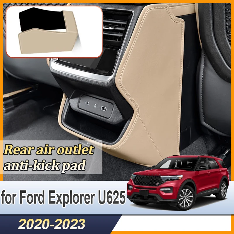 

Anti-Kick Pad For Ford Explorer U625 2020~2023 Car Rear Armrest Box Microfiber Leather Protective Cover Car Interior Accessories