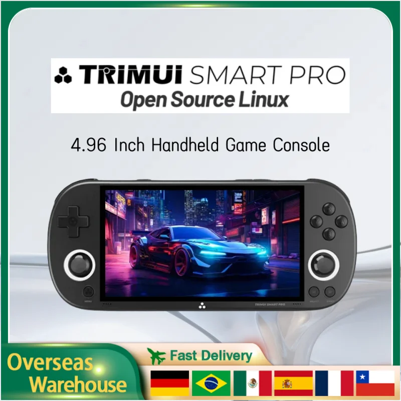 

Trimui Smart Pro Retro Handheld Game Console 4.96''IPS Screen Video Game Player Linux System Joystick RGB Lighting Children Gift