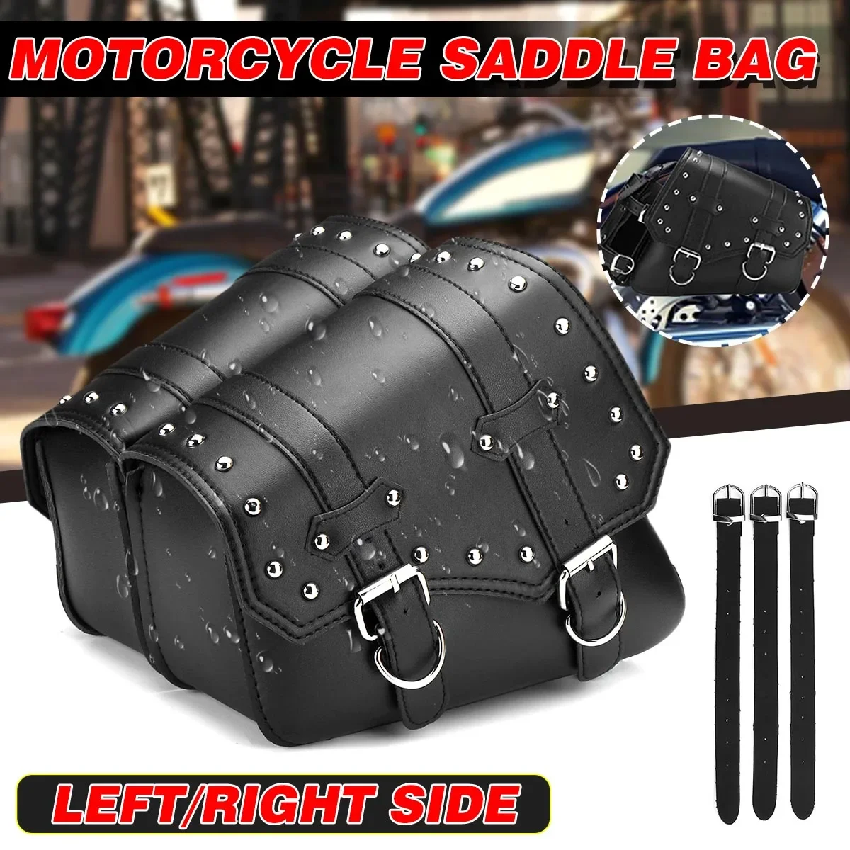 

Universal Motorcycle Saddlebags Side Tool Bags Motorbike Scooter Luggage Storage Pouch Waterproof Saddle Bag For Cafe Racer