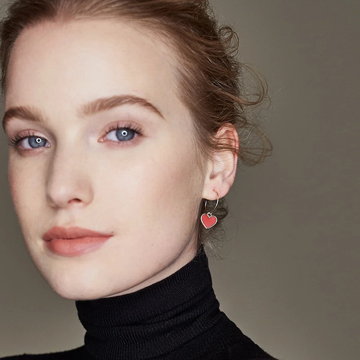 

1 Pair Red Heart Shape Circle Earrings For Women Dangler Ear Drop Jewelry Simple Fashion Daily Wear Party Decoration Gift
