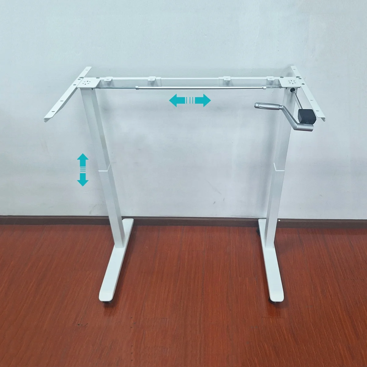 

Modern Retractable Metal Hand-Cranked Desk Frame Cheap Lift Stand with Hidden Handle for Office or Home Use