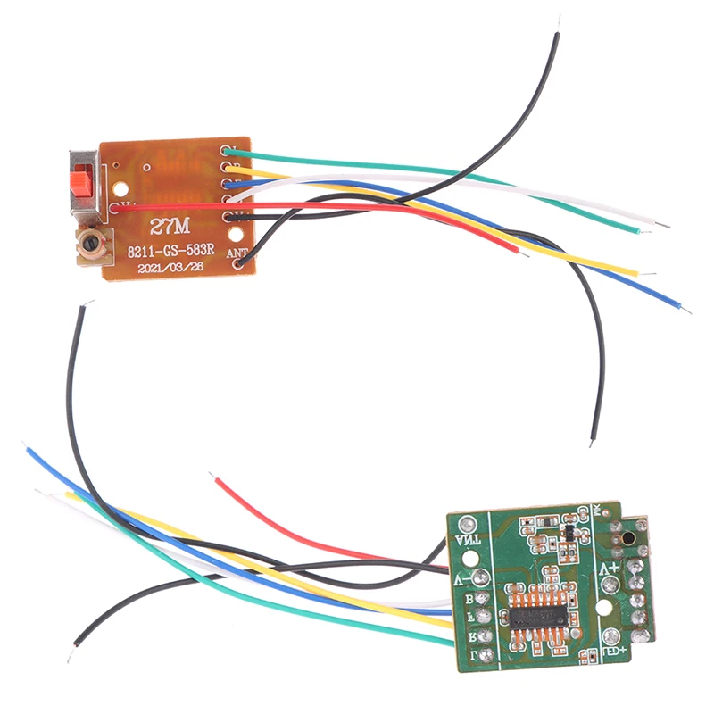 4CH RC Remote Control 27MHz Circuit PCB Transmitter and Receiver Board parts with Antenna Radio System