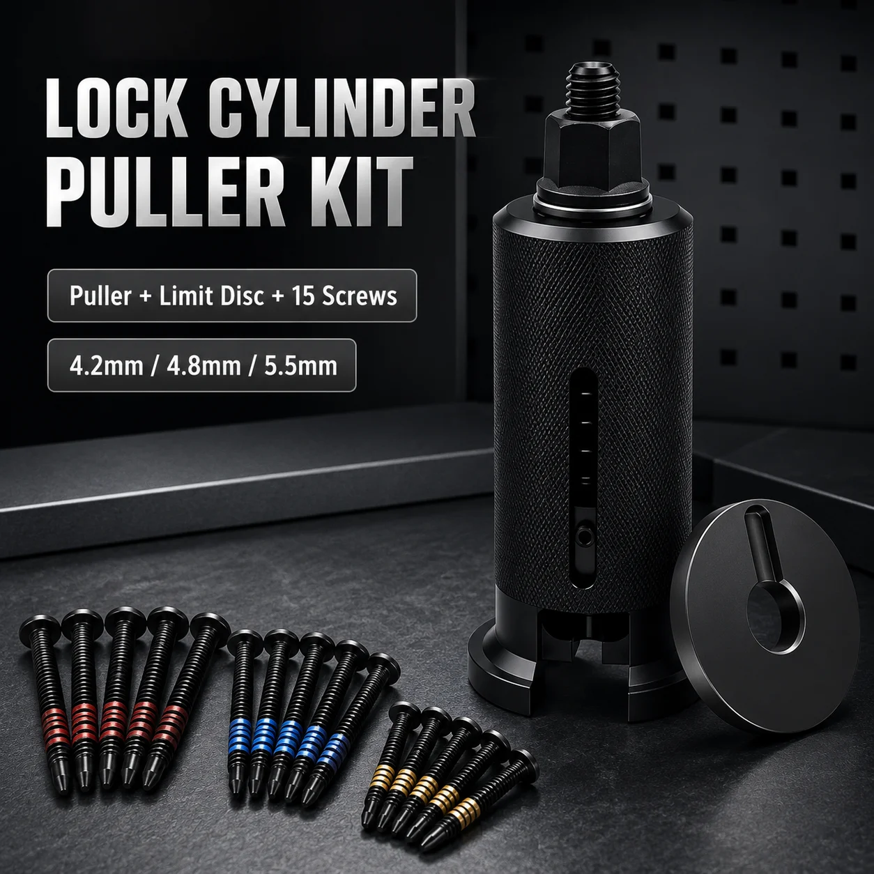 SIHAO Stainless Steel Lock Cylinder Puller Professional Locksmith Tool, Nail & Screw Extractor Remover
