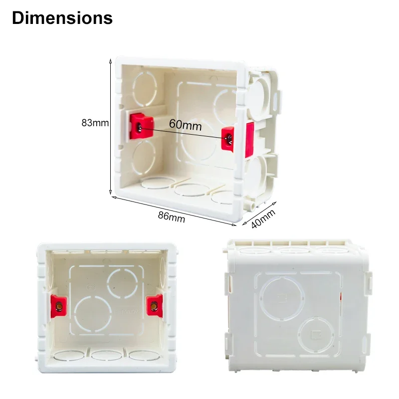 Wallpad Adjustable Mounting Box Internal Cassette 86mm*85mm*40mm For 86 Type Switch and Socket Cassette