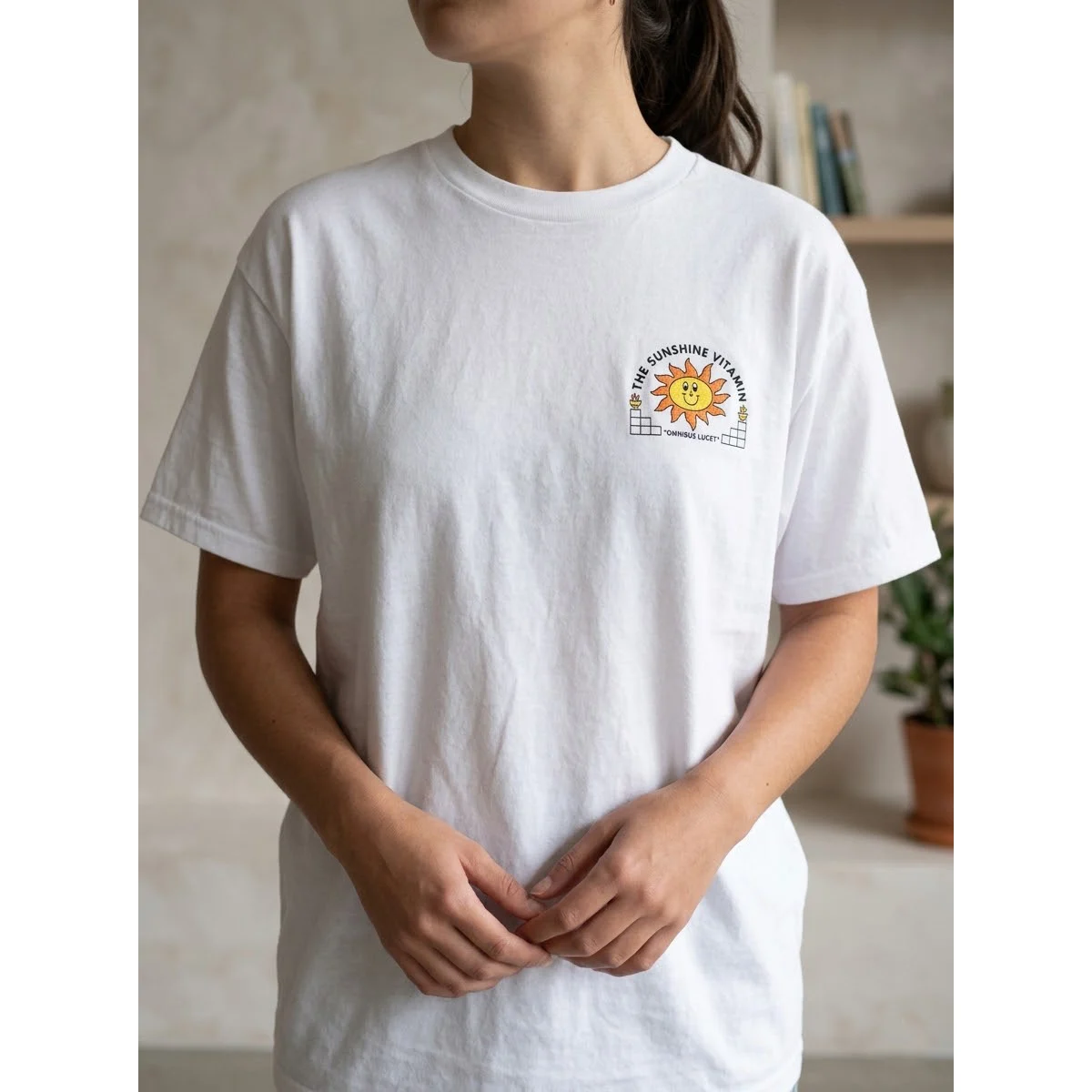 Loose Short Sleeve T-Shirt Couple American Retro Graffiti Back Painted Creative Unisex Cotton round Neck UV Protective Clothing