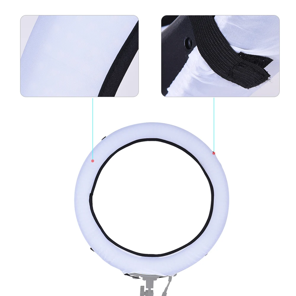 Andoer Photography Video Flash Speedlite Light Soft Cloth Diffuser Kit for Andoer LA-650B LA-650D & Any 18-inch Ring Flash Light
