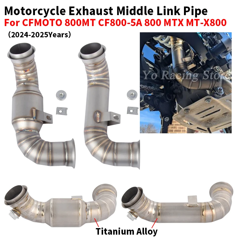 

Slip On Motorcycle Exhaust System Escape Muffler Middle Link Pipe For CFMOTO 800MT CF 800-5A 800 MT MT-X800 800 MTX 2024 2025