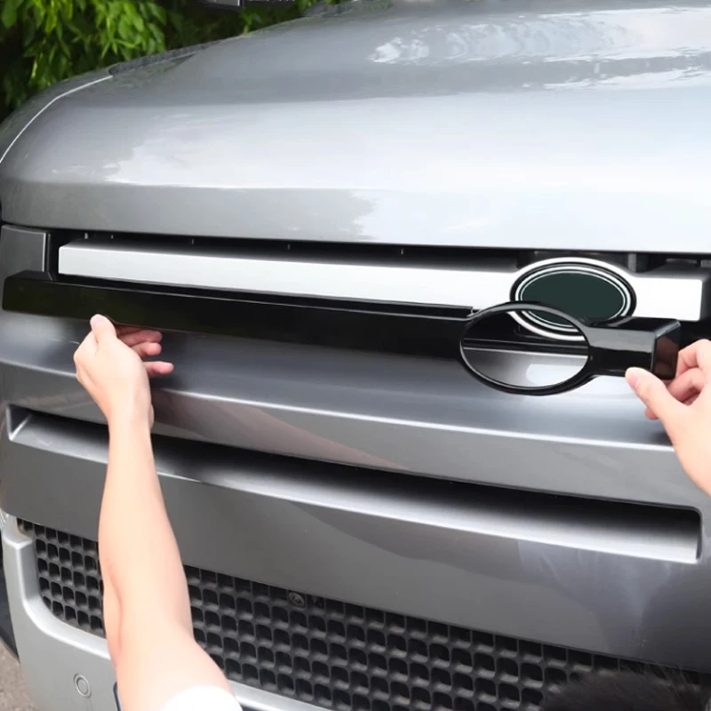 Car Style Front Racing Grille Molding Mesh Trim Strip For Land Rover Defender 90/110/130 2020 + Protector Decoration Accessories