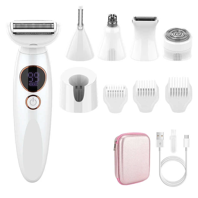 5 in 1 Women's Lady Shaver Electric Razor Electric Face Shavers Eyebrow Trimmer Painless Bikini Trimmer Hair Removal