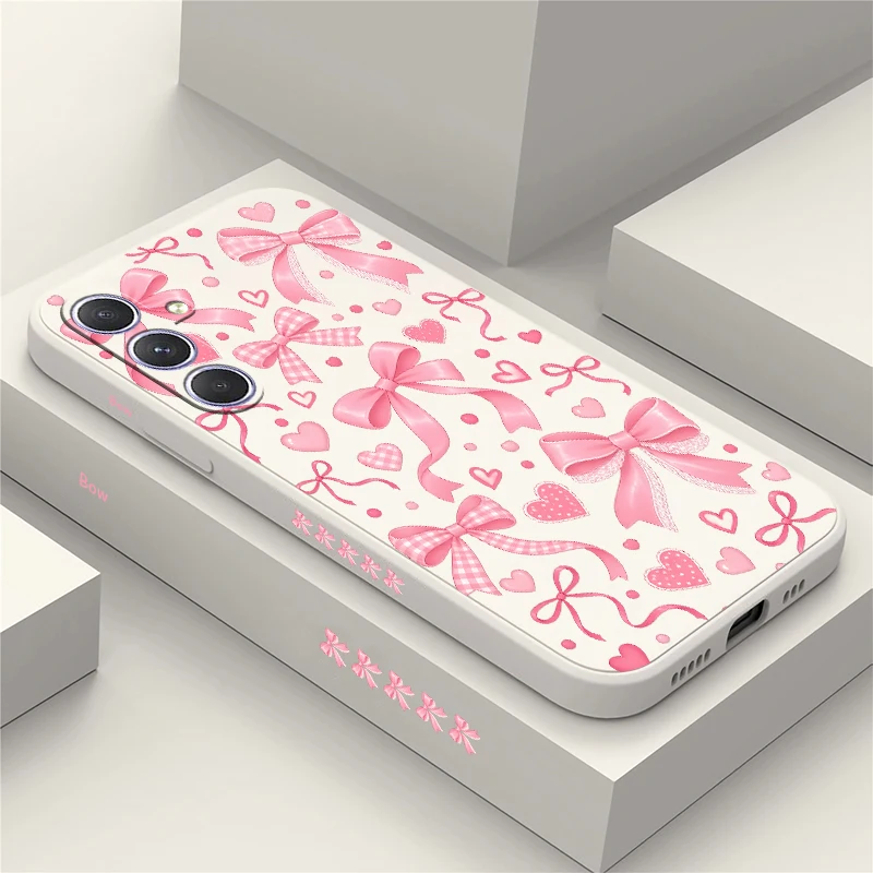 Bow Tie Pattern Phone Case For Samsung Galaxy A27 A26 A37 A56 A57 A55 A54 A24 A34 A14 A17 Silicon Soft Drop Resistant Cases Etui