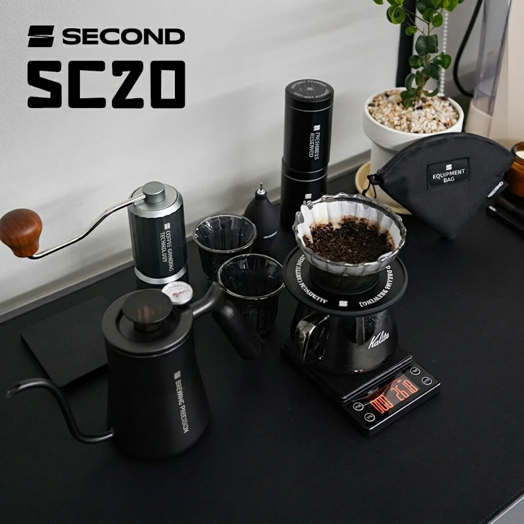 C86 Luxury 12 Pieces Titanium Aluminum Alloy Box Seven Star Grinder Kettle Digital Scale Portable Camping Drinkware Set