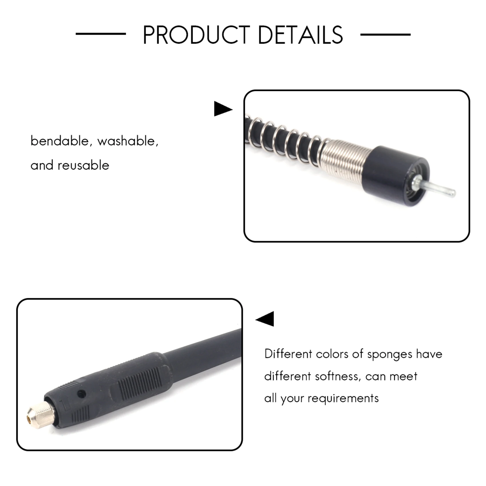 ABKM Mini Detail Polisher Shaft, Car Foam Drill Polishing Pad Kit with 5/8Inch&M14 Thread, for Rotary Tool/Polishing Machine