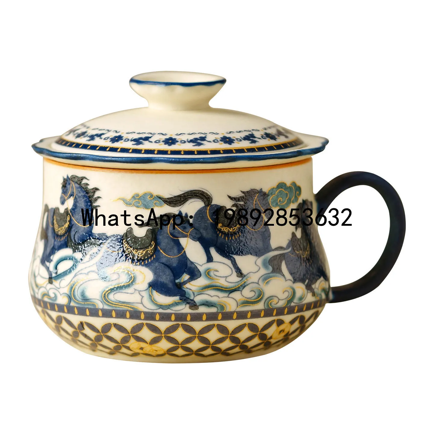 

X4-2 Xiangyun Ba Juntu tea cup ceramic drinking cup with lid tea separation cup