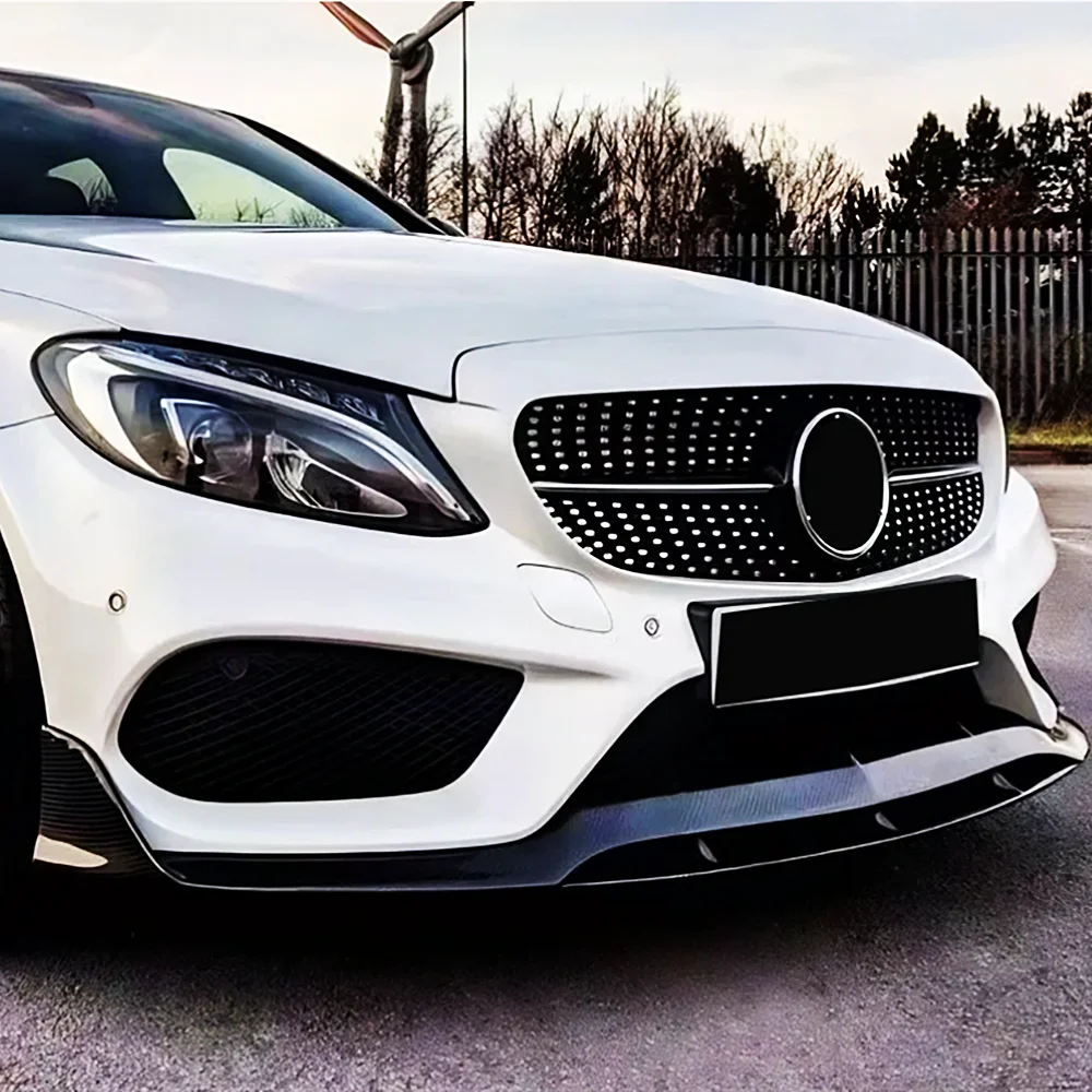 For 2014-2018 Mercedes Benz C-Class W205 C180 C200 C250 C260 C300 AMG Diamond GT Style Front Grille Bumper Grill Grid Accessorie