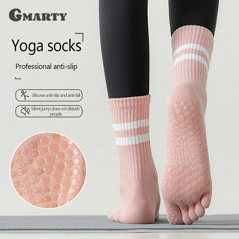 

Yoga Non-slip Socks Silicone Indoor Women Professional Fitness Socks Gym Floor Dance Pilates Mid-tube Bottom Sports Socks