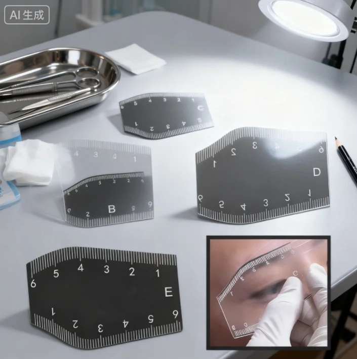 Augenbrauenformungs-Geschenkset, 5-teilig, professionelle tragbare Augenbrauen-Schablonen-Vorlage, sofortiges Augenbrauen-Design-Lineal für Make-up und Schönheitspflege