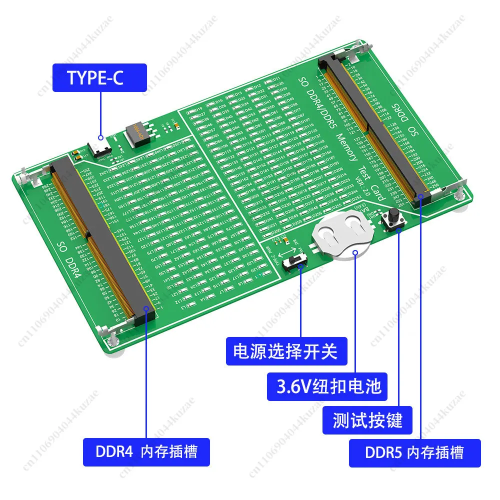Notebook DDR4/DDR5 2-in-1 Memory Stick Tester Tool, Light Diagnostic Tester with Card