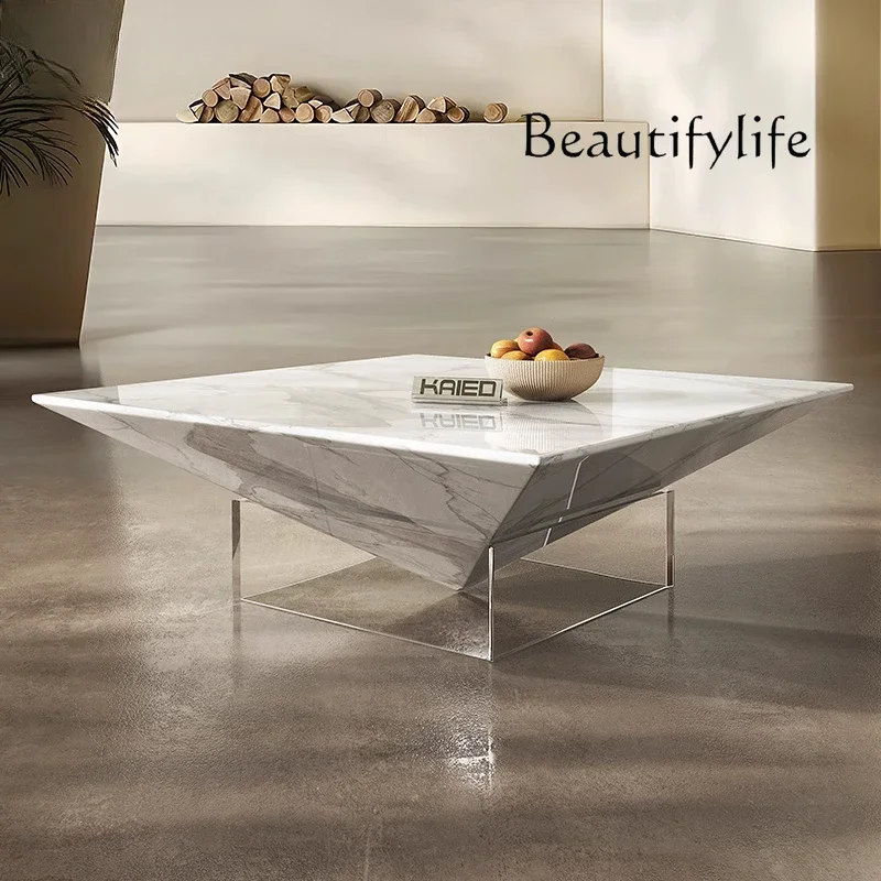 

High-end suspended coffee table living room home medieval coffee table light luxury modern luxury coffee table